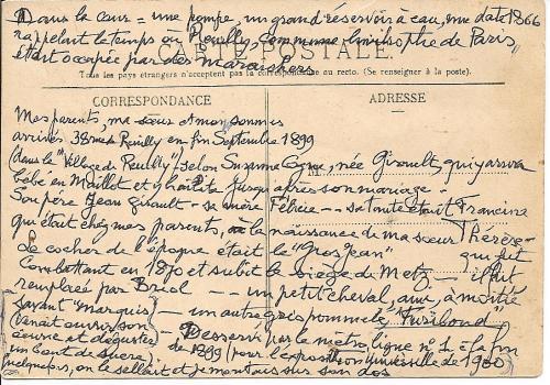 Verso annoté par Maurice très âgé Annotations de Maurice très âgé