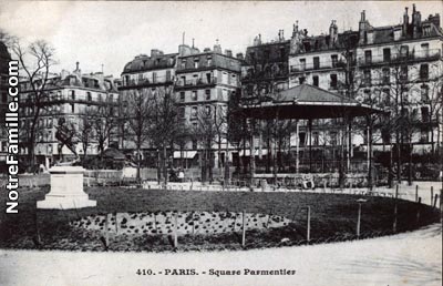 Square Parmentier Immeuble de la rue Renaud, vu du Square Parmentier